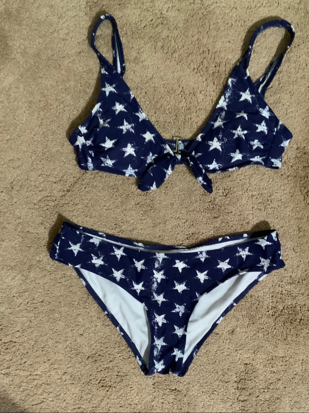 Xhilaration Navy & White Star Bikini